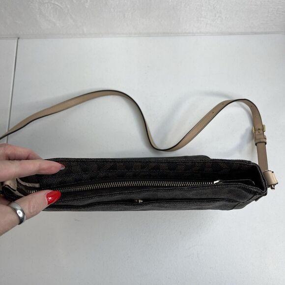 Michael Kors Crossbody Jet Set Large Brown Monogram Travel Logo Messenger Bag - Picture 9 of 15